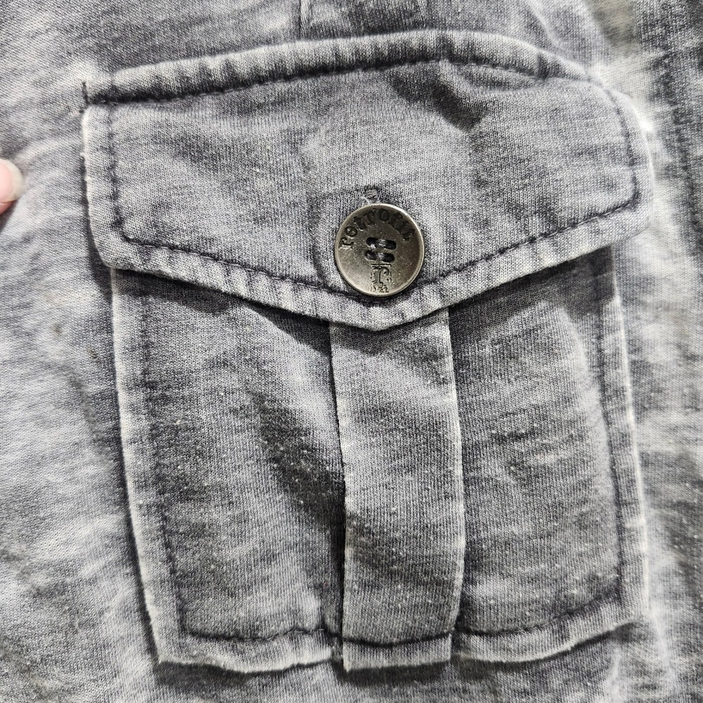 Retrofit Mens Gray Mineral Wash Sleeveless Full Zip Hoodie Vest Size Large - Picture 4 of 8
